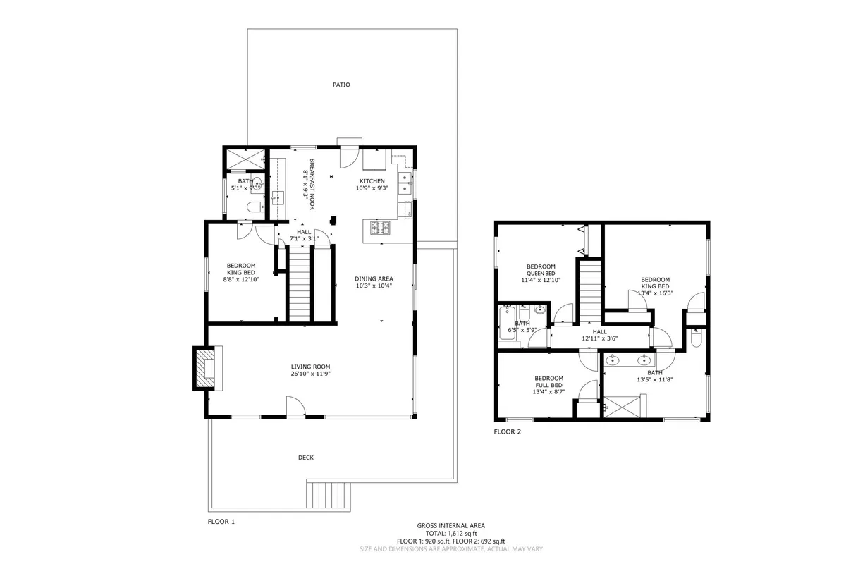 A wide-angle view of the open-concept layout, showcasing the seamless connection between the kitchen, dining area, and living room. The kitchen is modern and bright, the dining table is set for a meal, and the living area looks cozy and welcoming, perfect for group gatherings or family time.